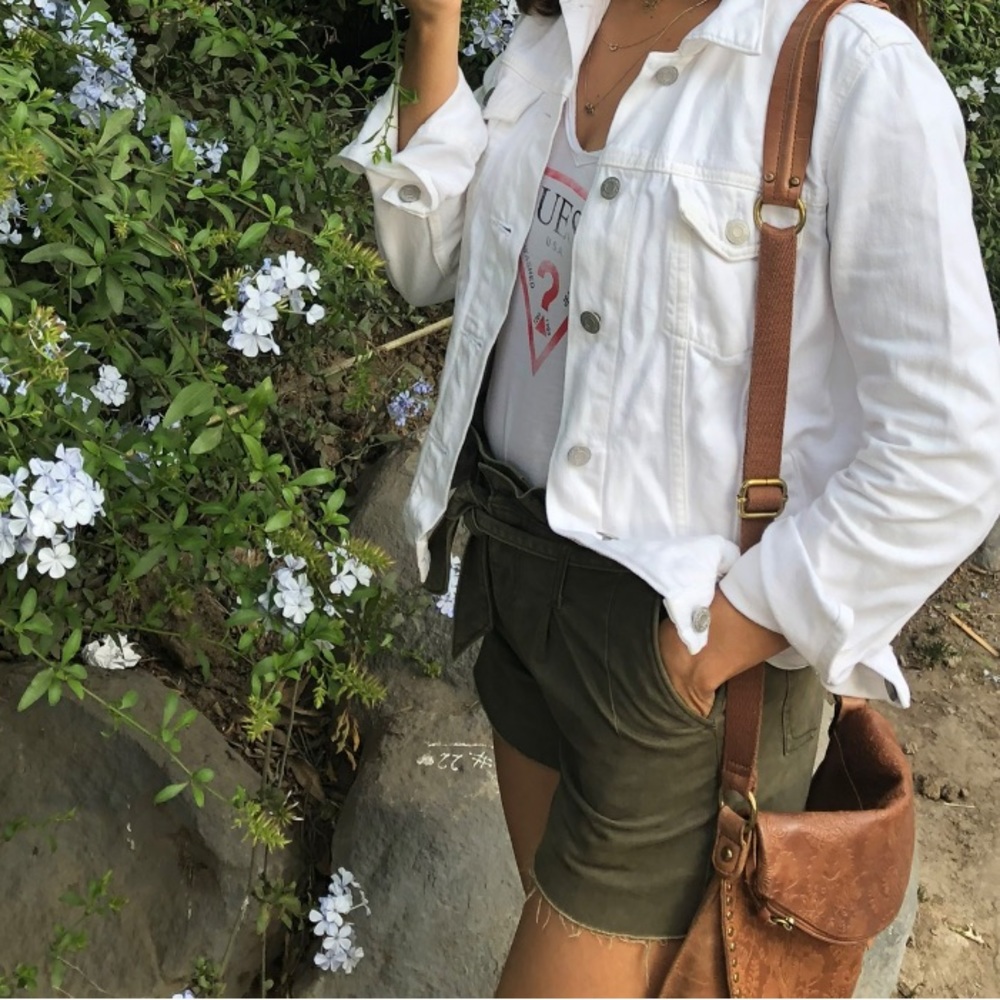 Gap white denim jacket